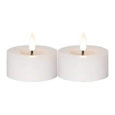 Star Trading LED-Wachs Teelichter Flamme Flow batteriebetrieben IP20 Höhe 5.5 cm warmweiß 2 Stk. weiß