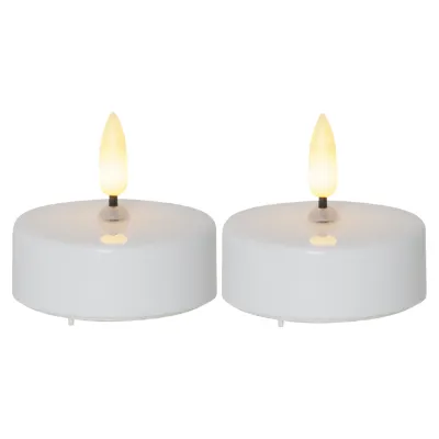 Star Trading LED-Teelichter mit flackernder Flamme batteriebetrieben IP20 Höhe 5.5 cm warmweiß 2 Stk. weiß