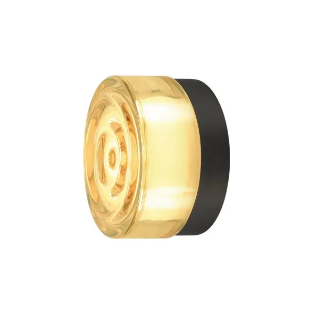 SLV CYFT WAVE Wand- und Deckenleuchte Ø 13.2cm dimmbar IP65 6.5 W schwarz / amber - CCT Switch