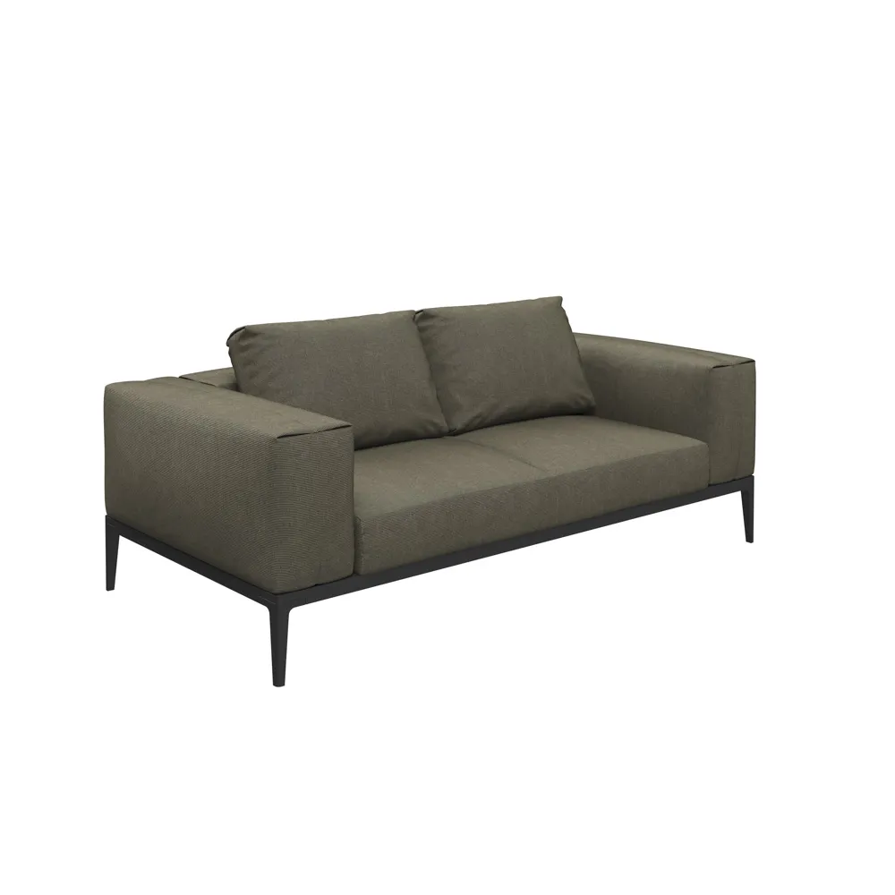 Gloster GRID Sofa Aluminium/Outdoorstoff inkl. Kissen