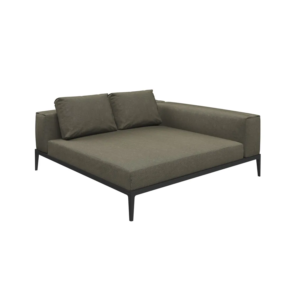 Gloster GRID Chill Lounge Aluminium/Outdoorstoff inkl. Kissen