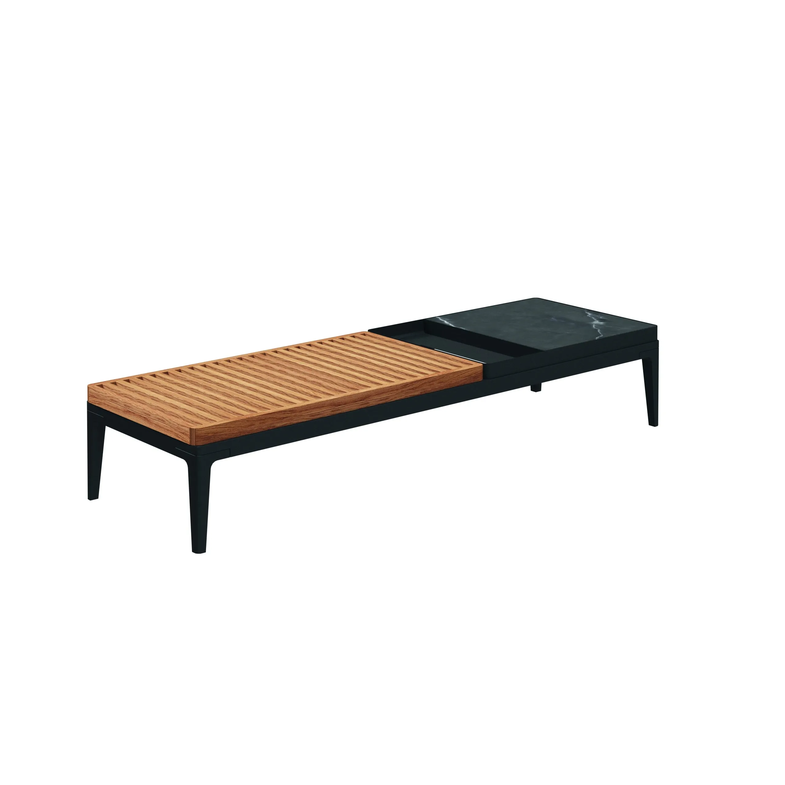 Gloster GRID Coffee Table Aluminium/Keramik/Teak 151x50x30 cm