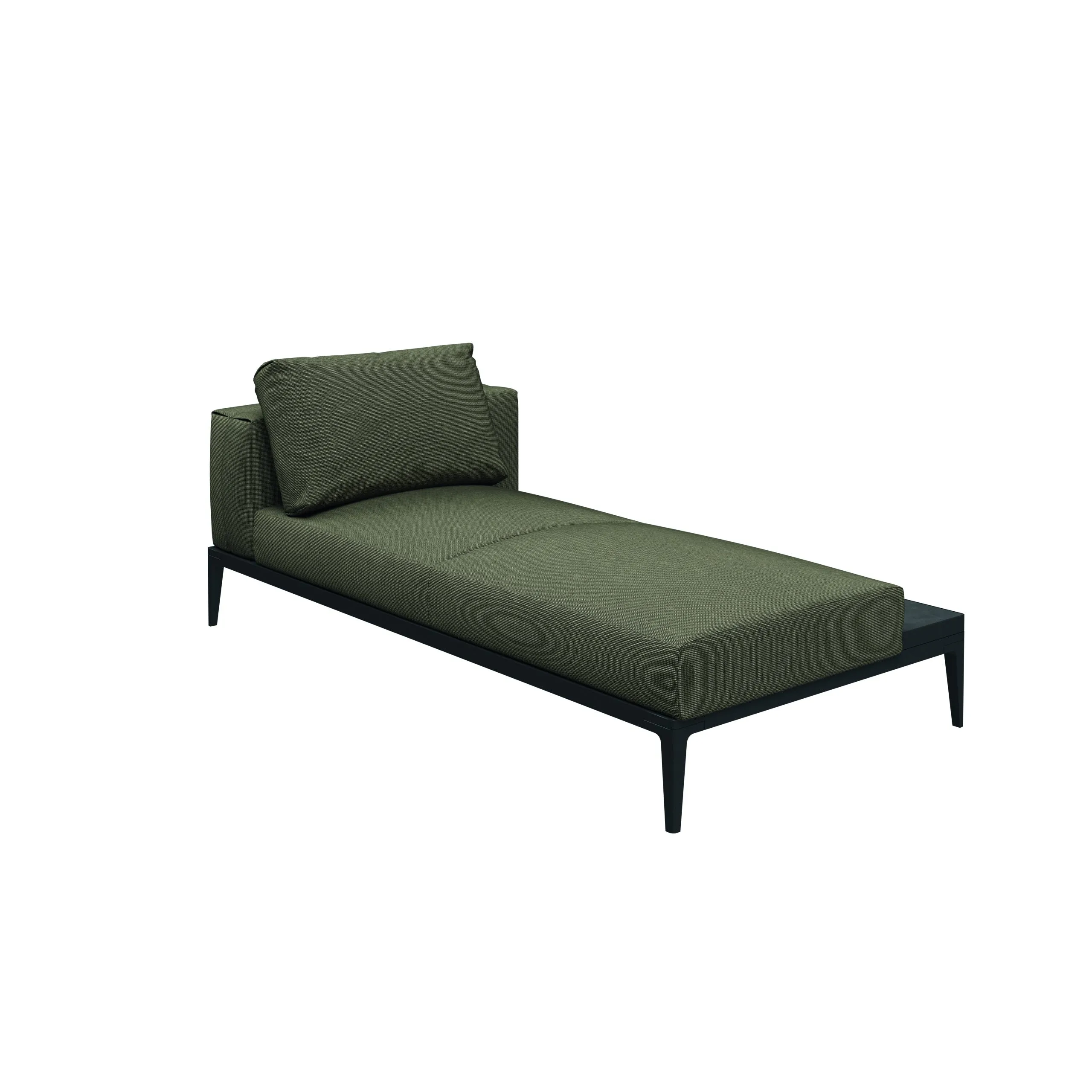 Gloster GRID Links/Rechts Chaise Aluminium/Outdoorstoff inkl. Kissen und Keramikablage
