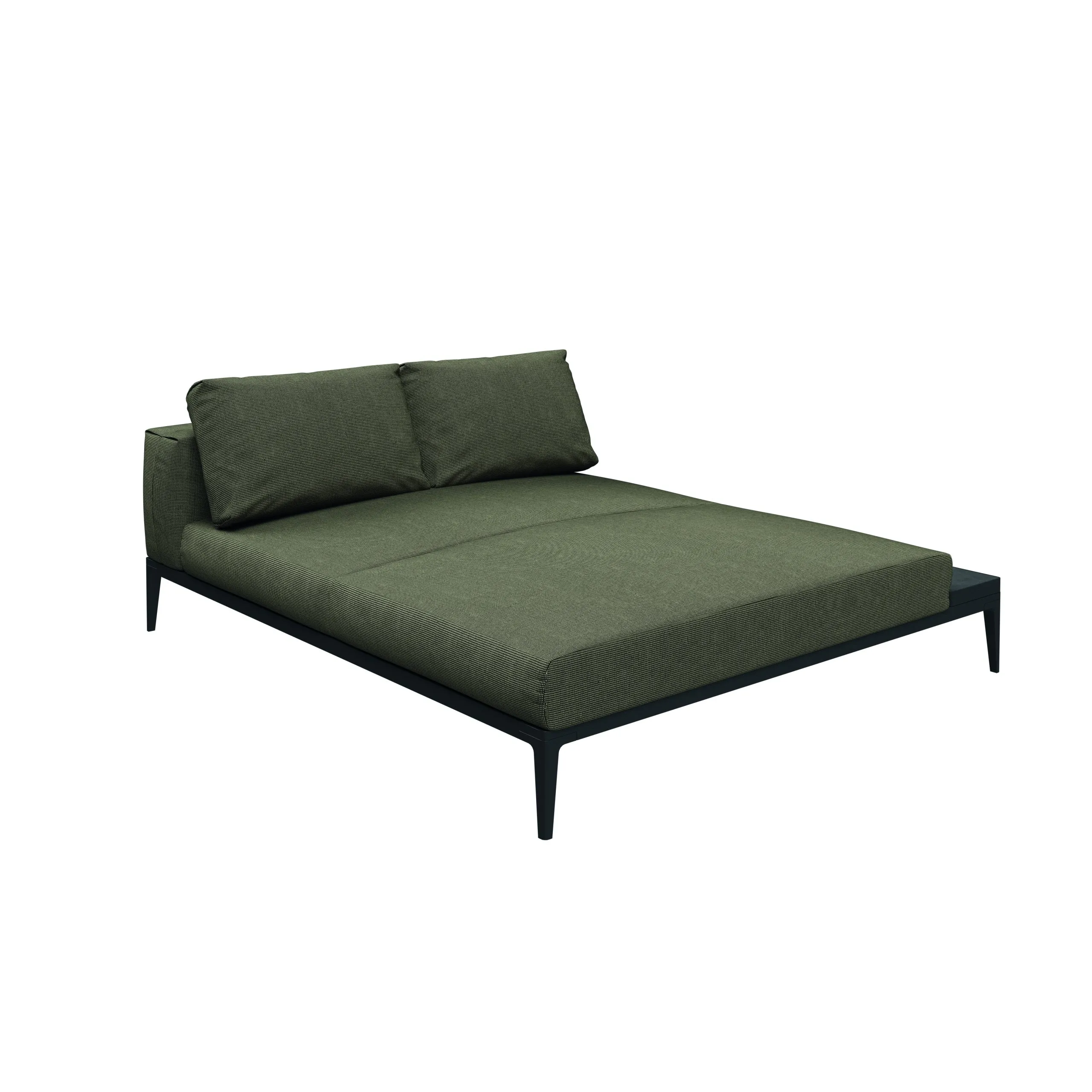 Gloster GRID Links/Rechts Chill Chaise Aluminium/Outdoorstoff inkl. Kissen Keramikablage