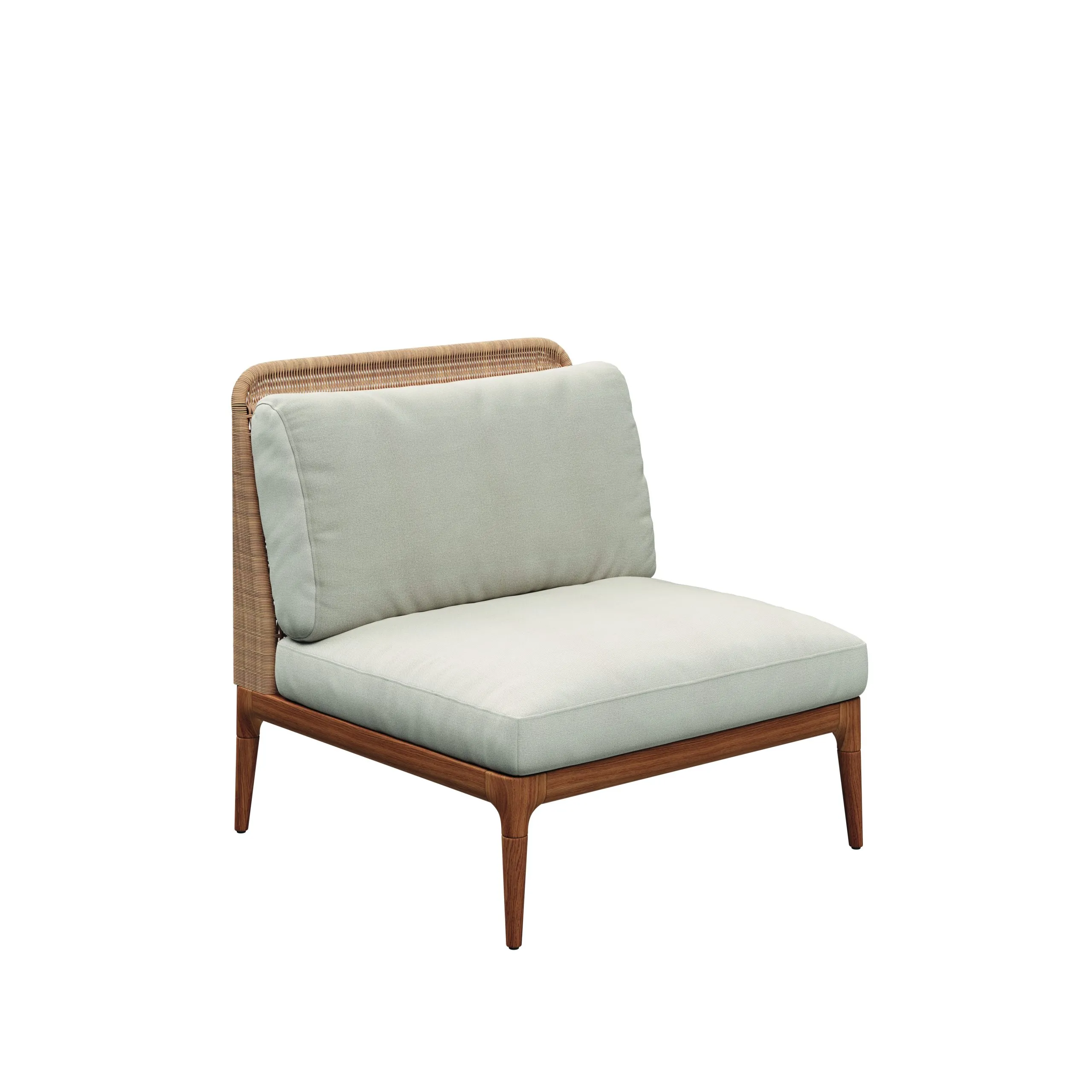 Gloster LIMA Mitteleinheit mit niedriger Rückenlehne Teak/Outdoorstoff