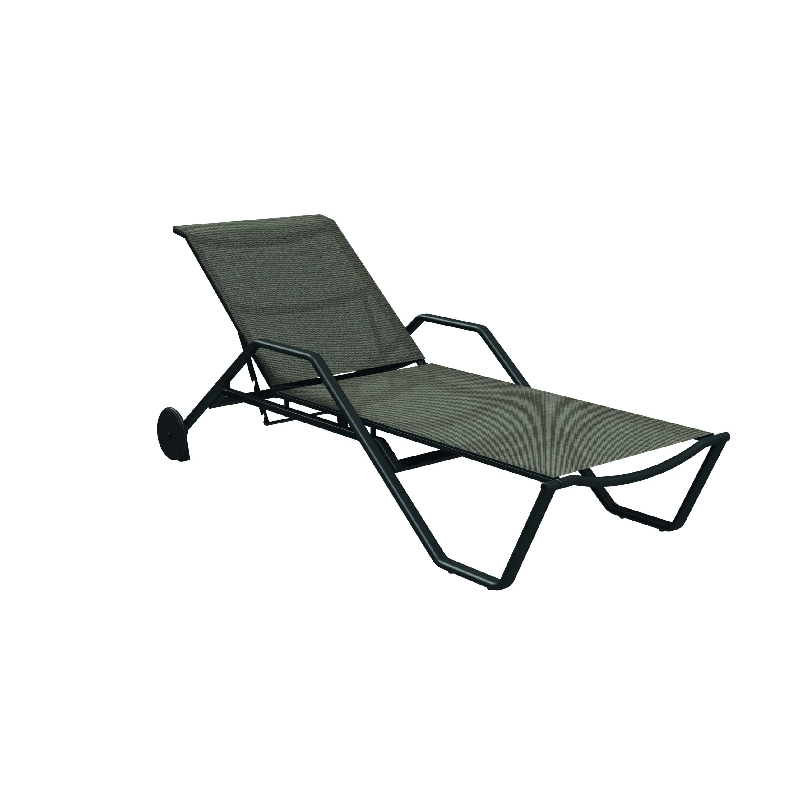 Gloster 180 Stapelliege mit Aluminiumarmlehnen Aluminiumgestell