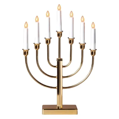 Star Trading klassischer Kerzenleuchter Kristina aus Metall 7-flammig E10 Höhe 47 cm IP20 Messing