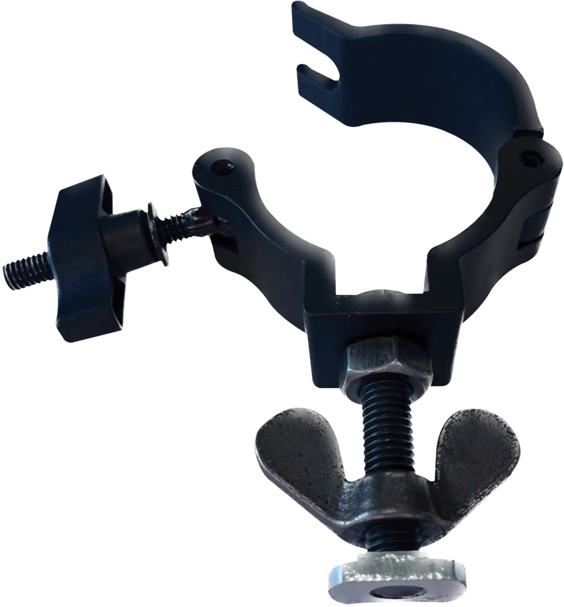 WENTEX Eurotrack-Halbkupplung mit schwarzer Schraube M10x35 und Gleitmutter aus Aluminium – schwarz