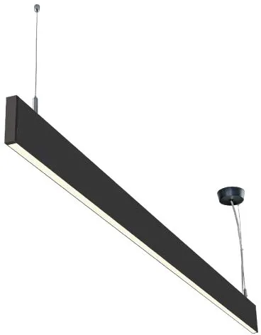 ISOLED LED Hängeleuchte Linear Up+Down 600, 25W, prismatisch, linear-verbindbar, schwarz, warmweiß -