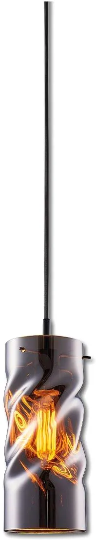 ISOLED Pendelleuchte, Smoky curled Glas, E27, 300cm