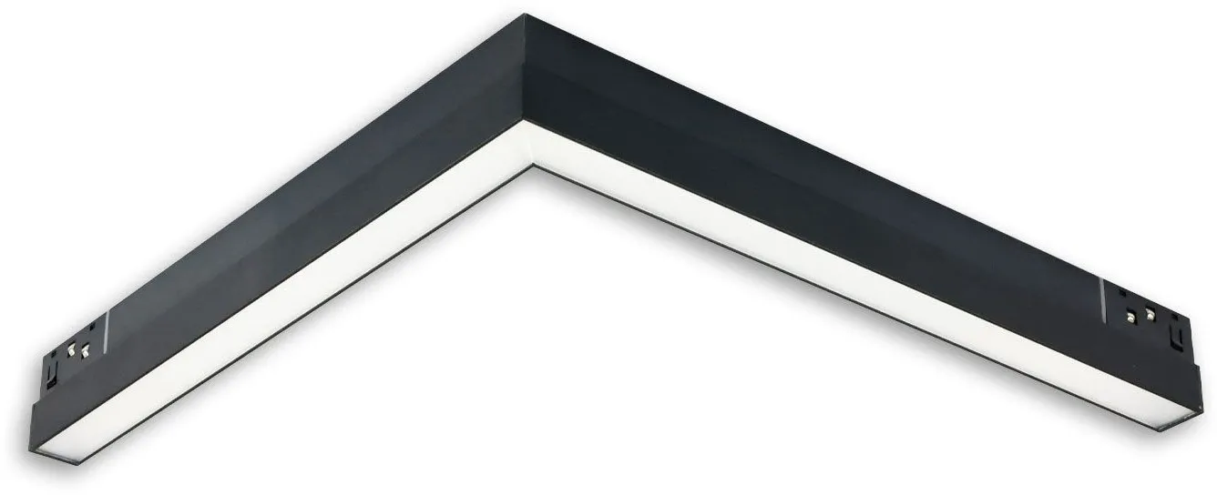 ISOLED Track48 Eckleuchte 90° horizontal schwarz, 20W, 48V DC, 3000K, CRI90