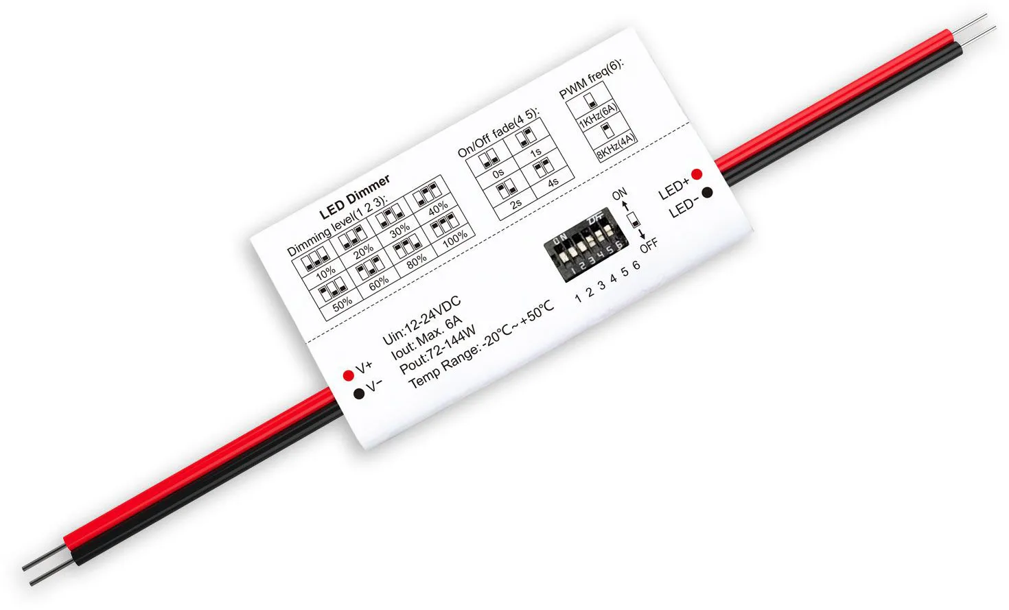 ISOLED LED Soft-On Multi-PWM-Dimmer, 1 Kanal, 12-24V DC 6A