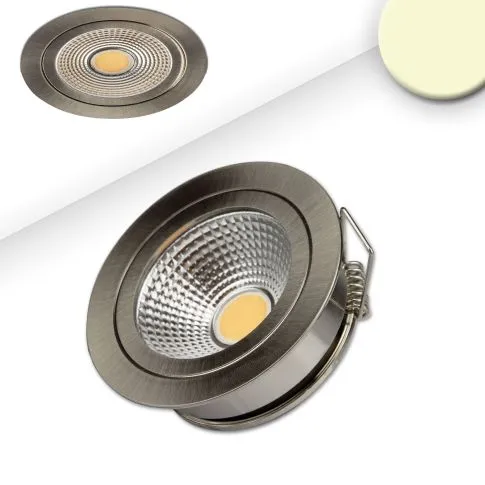 ISOLED LED Einbaustrahler f. Möbel COB mit Reflektor 3W 60° nickel geb. - warmweiß