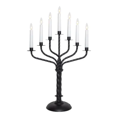 Star Trading LED Kerzenhalter Bore aus Metall 7-flammig 24V E10 IP50 Schwarz