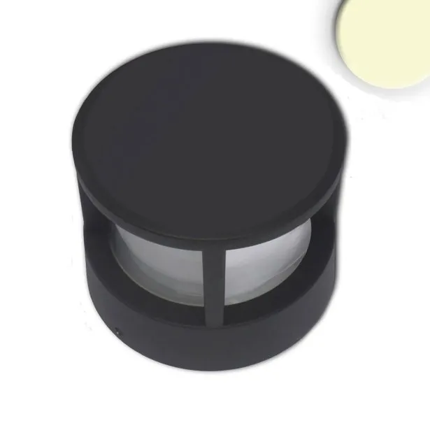 ISOLED energiesparende LED Leuchte Poller-5 6W Höhe 105 mm sandschwarz - warmweiß