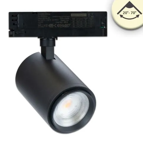 ISOLED LED-Schienenleiste für 3-Phasen-System 42W 20°-70° schwarz matt- warmweiß (3500K)