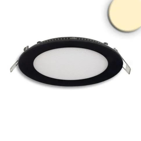 ISOLED LED Downlight 9W rund ultraflach schwarz dim. - warmweiß
