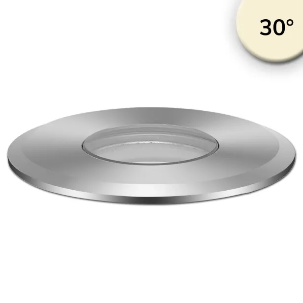 ISOLED LED-Bodeneinbaustrahler außen Edelstahl 12-24V 3W 30° - warmweiß