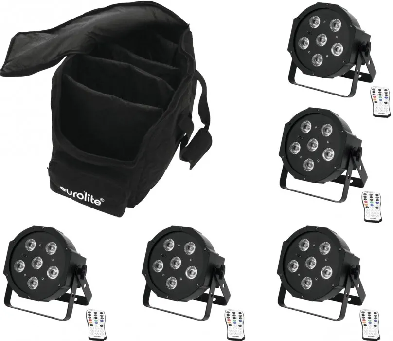 EUROLITE Set 5x LED SLS-6 UV Floor + Case