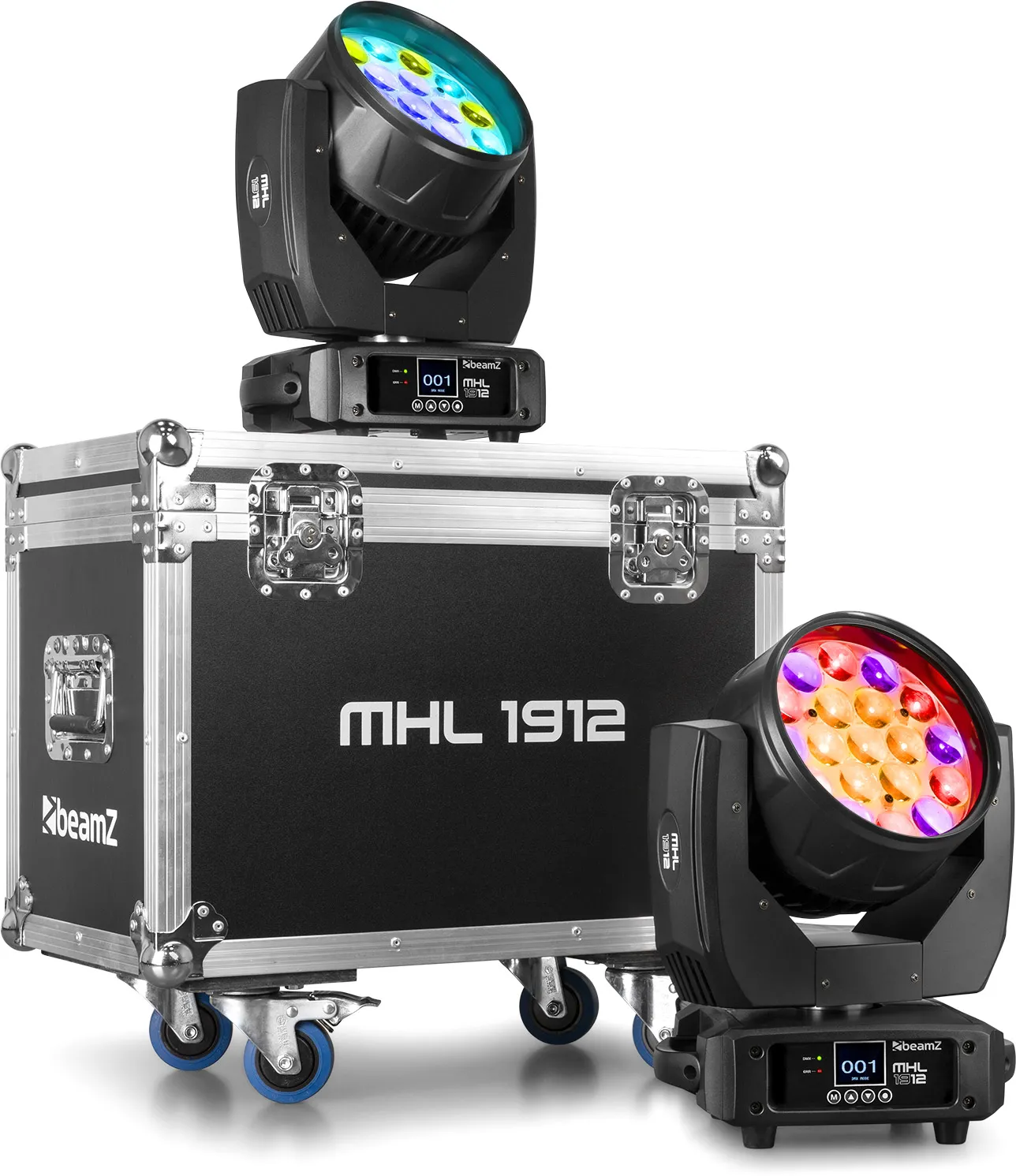 beamZ MHL1912 Moving Head Wash mit Zoom 2pcs im Flightcase