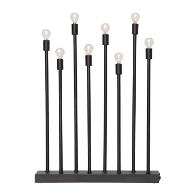 Star Trading Kerzenhalter LADDA aus Metall Aufladbar USB-C 8-flammig E10 IP20 Schwarz