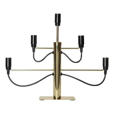 Star Trading LED Kerzenständer MILANO aus Metall 5-flammig Höhe 38 cm E14 IP20 - Messing (hen Leuchtmittel)