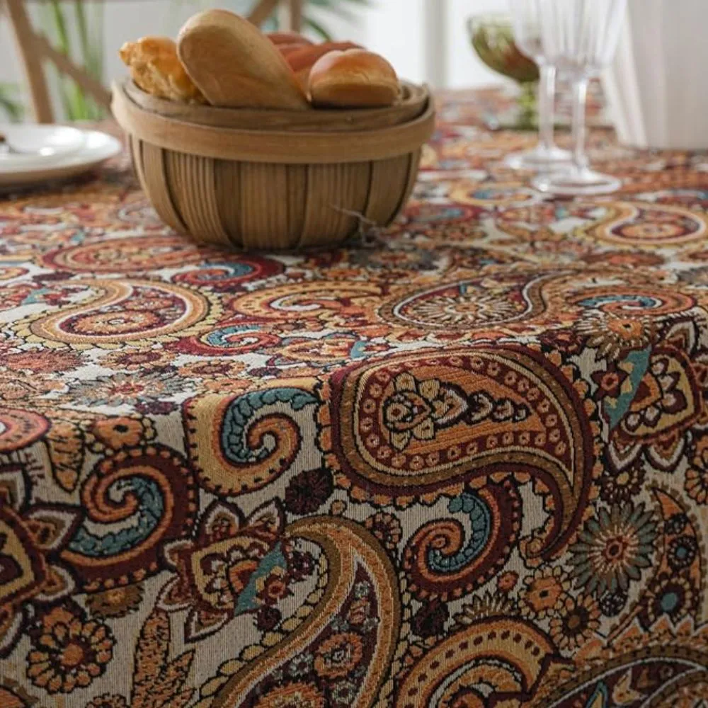 Amber Paisley Quaste Tischdecke