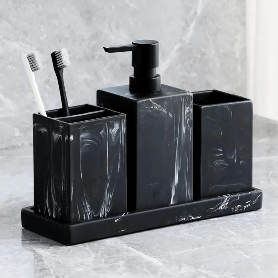 Garduru Marmor Badezimmer-Set für stilvolle Organisation