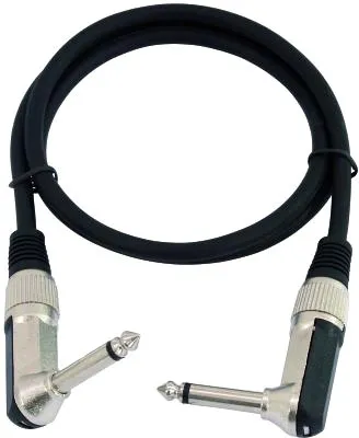 OMNITRONIC Klinkenkabel 6,3 mono 2x 90° 0,3m sw