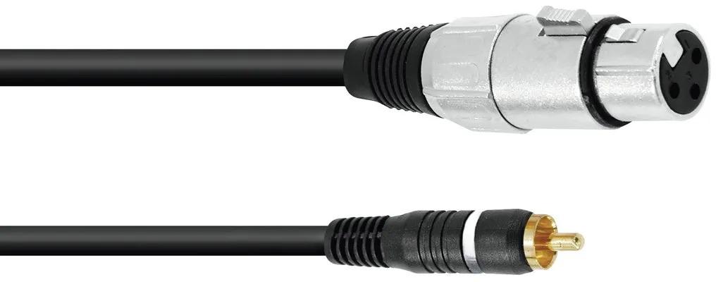 OMNITRONIC Adapterkabel Cinch/XLR(F) 2m sw