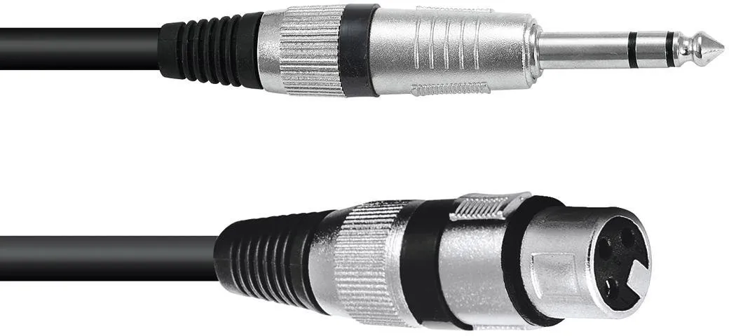 OMNITRONIC Adapterkabel XLR(F)/Klinke stereo 0,9m sw