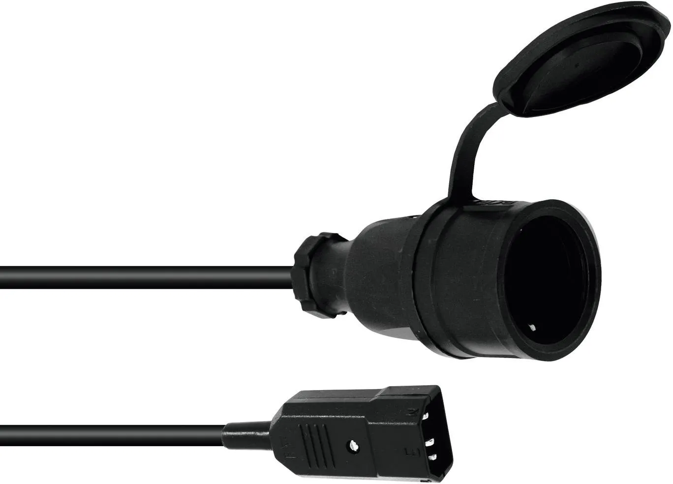 OMNITRONIC Adapterkabel Kaltgeräte/Schutzkontakt 1m