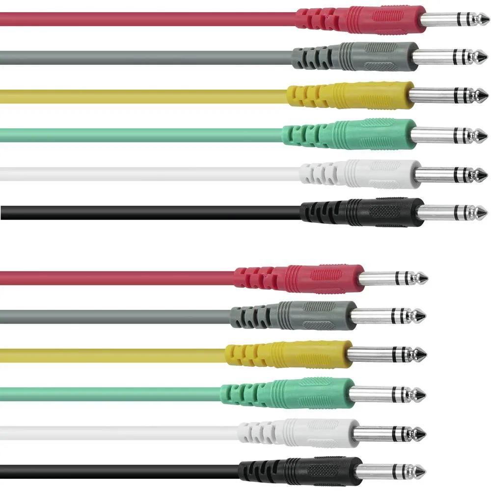OMNITRONIC Klinkenkabel 6,3 Patchcord stereo 6x0,9m