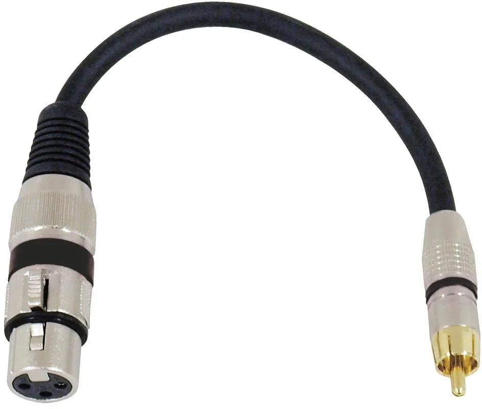 OMNITRONIC Adapterkabel XLR(F)/Cinch(M) 0,2m sw