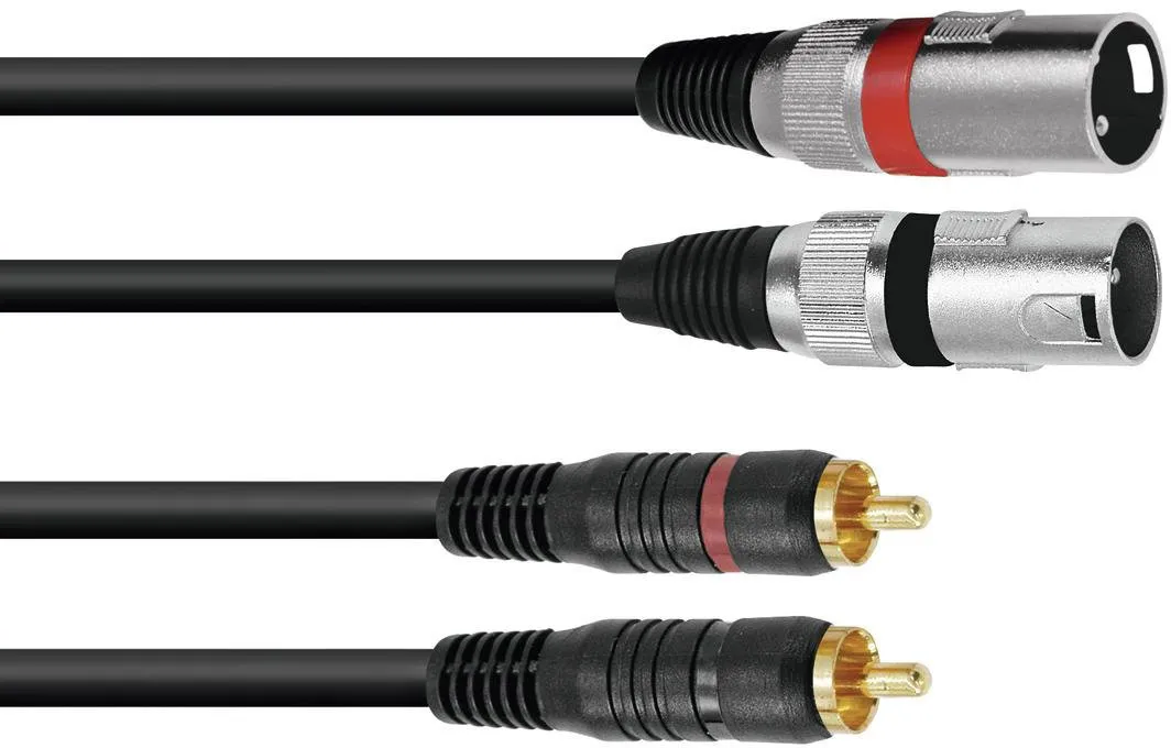 OMNITRONIC Adapterkabel 2xXLR(M)/2xCinch 3m sw
