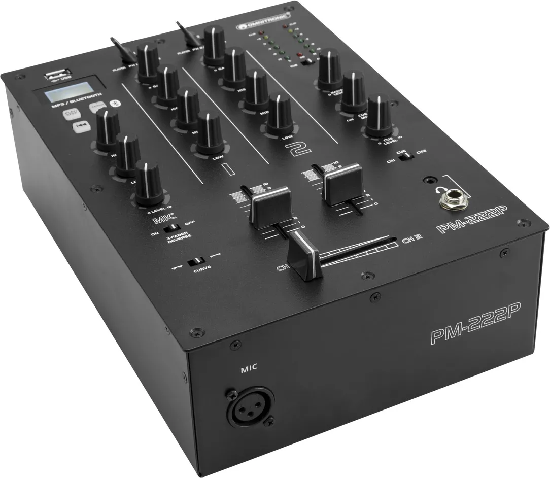 OMNITRONIC PM-222P 2-Kanal-DJ-Mixer mit Player