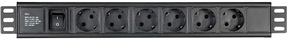 DAP 19" 6-Fach Steckdosenleiste Schuko, 1,5 U
