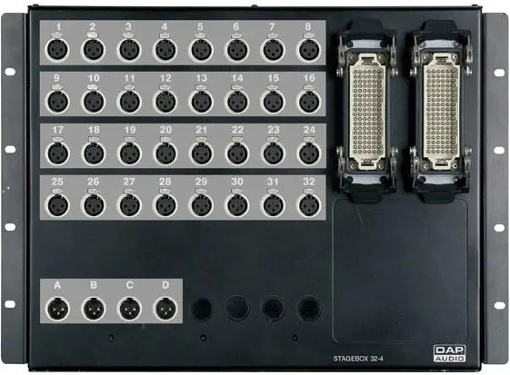 DAP Stagebox montiert, 32 in, 4 out, Neutrik Connector