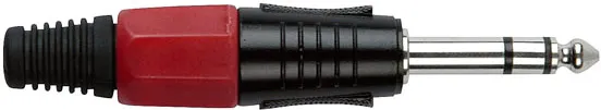 DAP 6.3 mm. Klinkeverbinder Stereo, Schwarz/ Endkappe Rot