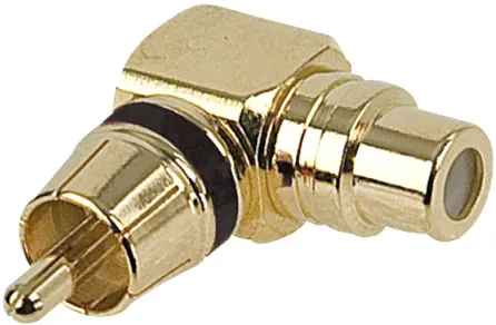 DAP-Audio RCA männl. auf RCA weibl. 90° Adapter