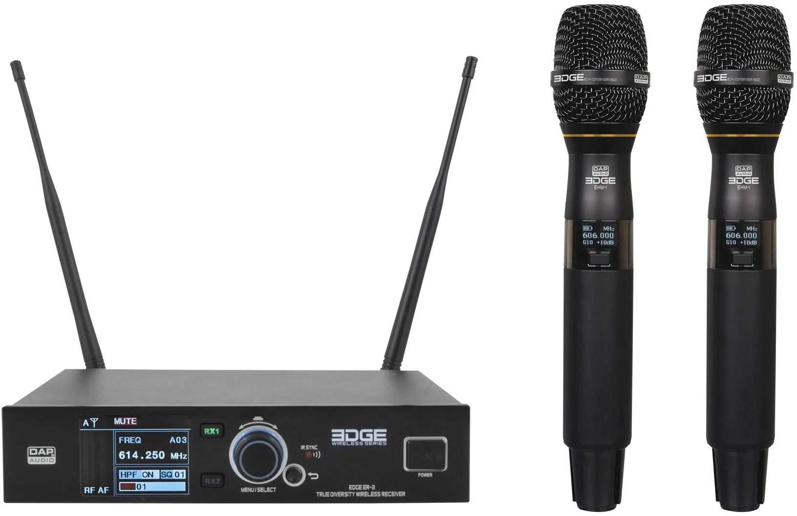 DAP-Audio EDGE EHS-2 Drahtloses Dual-Handmikrofon-Set – 610–670 MHz