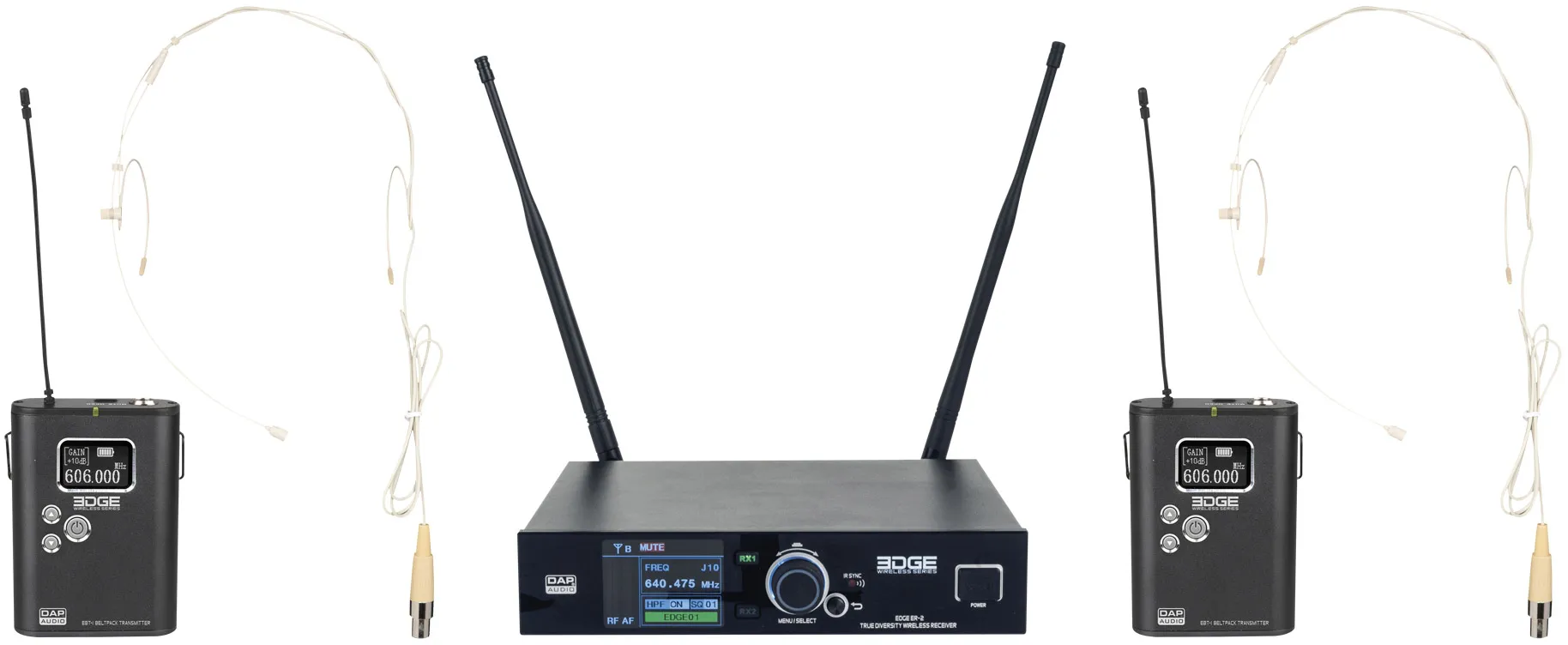 DAP-Audio EDGE EBS-2 Drahtloses Dual-Gürtelsender-Set – 610–670 MHz