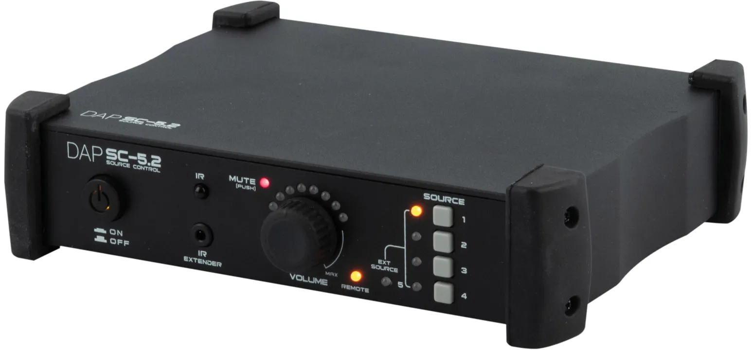 DAP-Audio SC-5.2 Quellensteuerung Stereo-Audioquellenwahlschalter und Lautstärkeregler