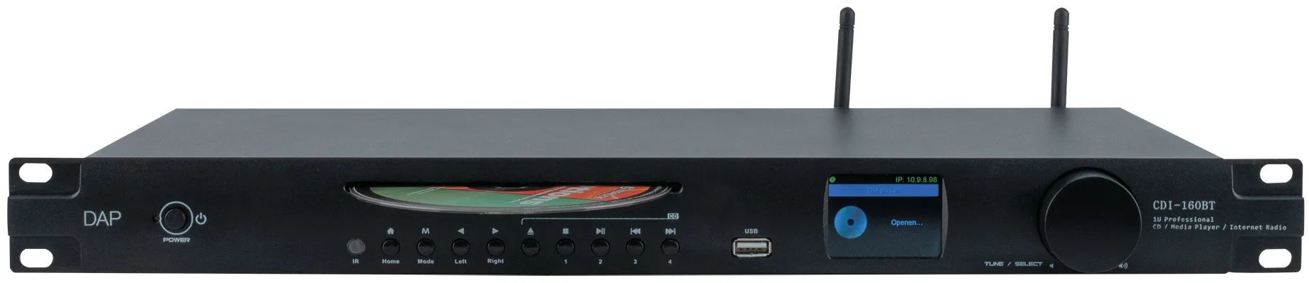 DAP-Audio CDI-160BT CD- und Medienplayer 1 HE CD, Internet, DAB+, FM-Radio, USB, Bluetooth 5.0