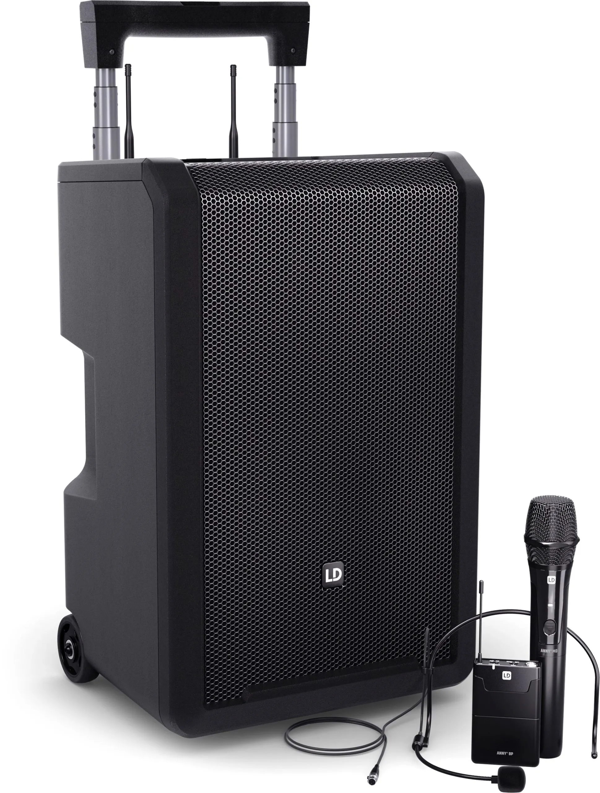 LD Systems ANNY® 10 HBH 2 B8 - 10" Mobiler Bluetooth® PA-Lautsprecher mit Akku, Mixer