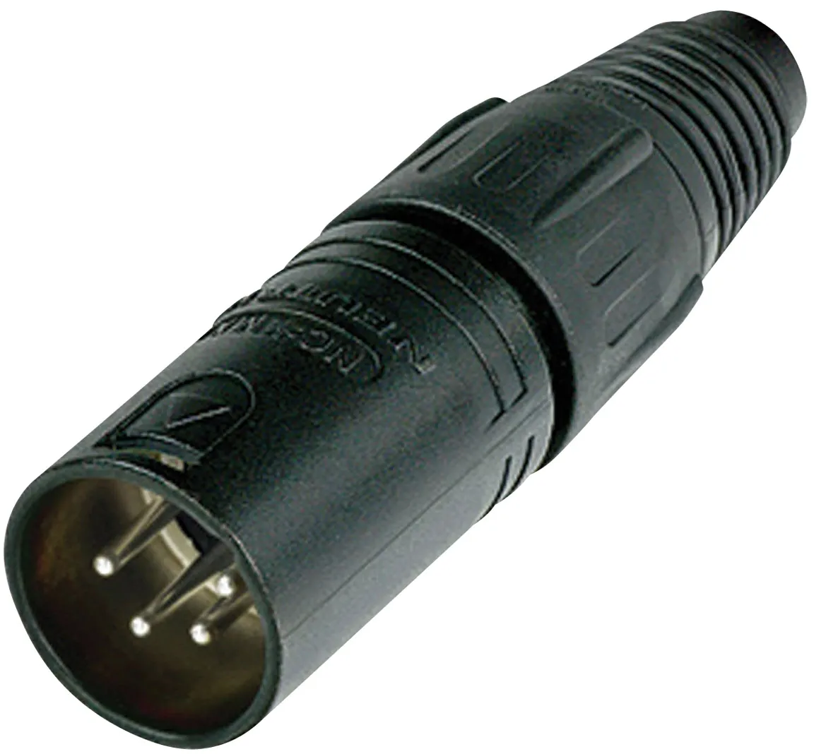 NEUTRIK XLR 4P Stecker - männlich Silberkontakte - schwarzes Gehäuse