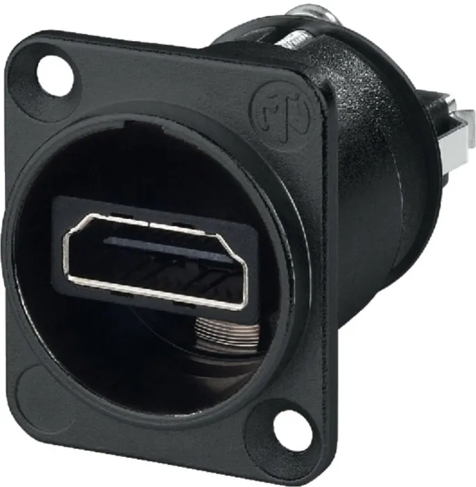 Neutrik NAHDMI W B HDMI Durchführung im schwarzen D-Form Gehäuse