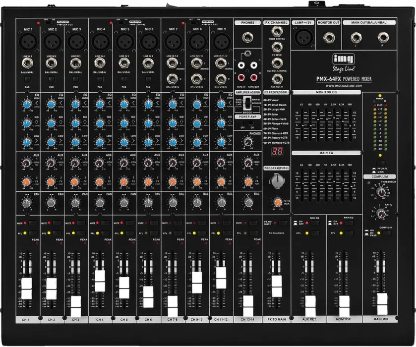 IMG Stageline PMX-64FX Powered Mixer