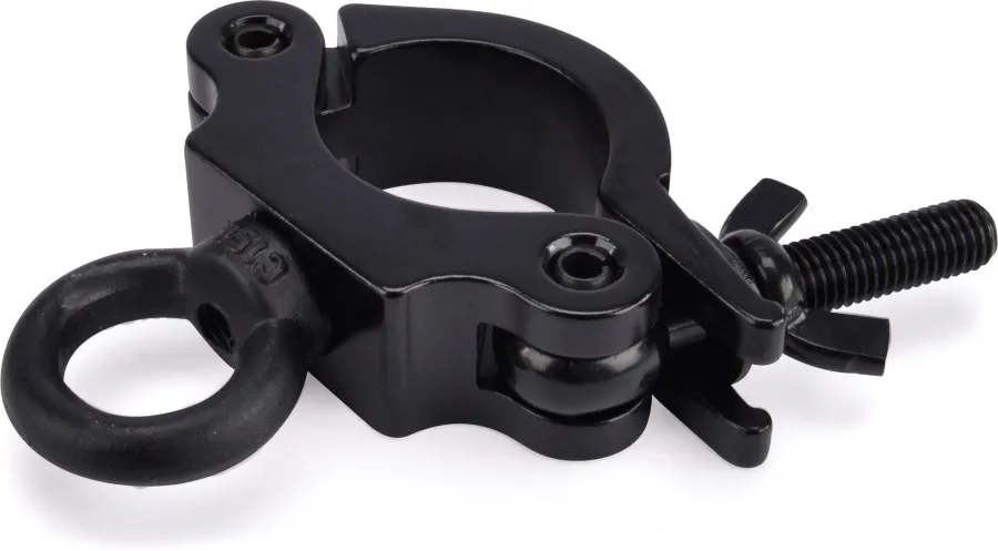 Riggatec Halbschelle-Halfcoupler schmal schwarz mit Öse 170kg (48-51mm)