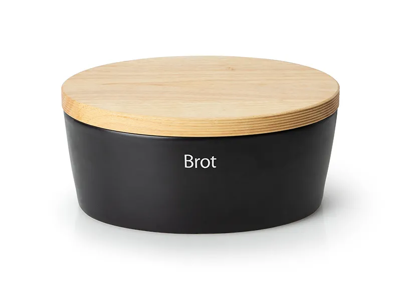 Brottopf Keramik | oval | schwarz | 30 x 23 x 13,5 cm